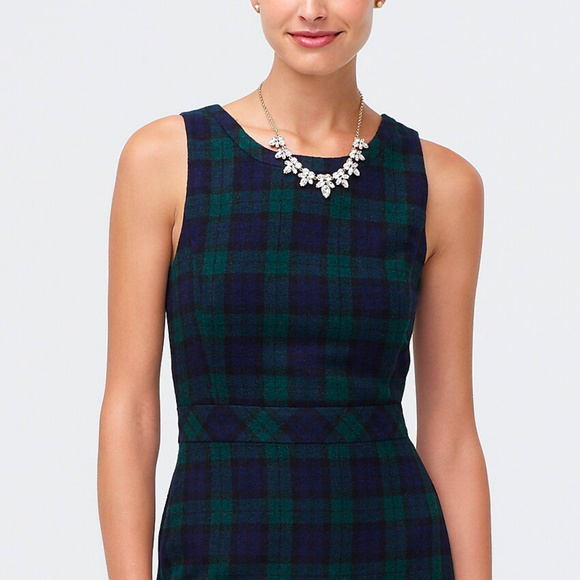 J. Crew Dresses Nwt Petite Black Watch Plaid Tartan Dress Poshmark